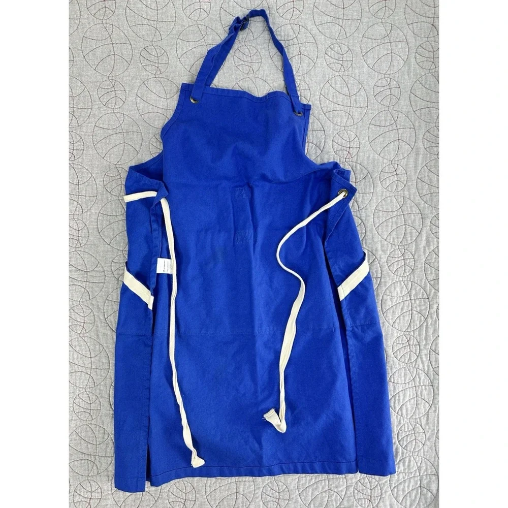 Le Creuset Chef Adult Apron Blue 100% Cotton‎ Canvas Made in England REF NO 4900